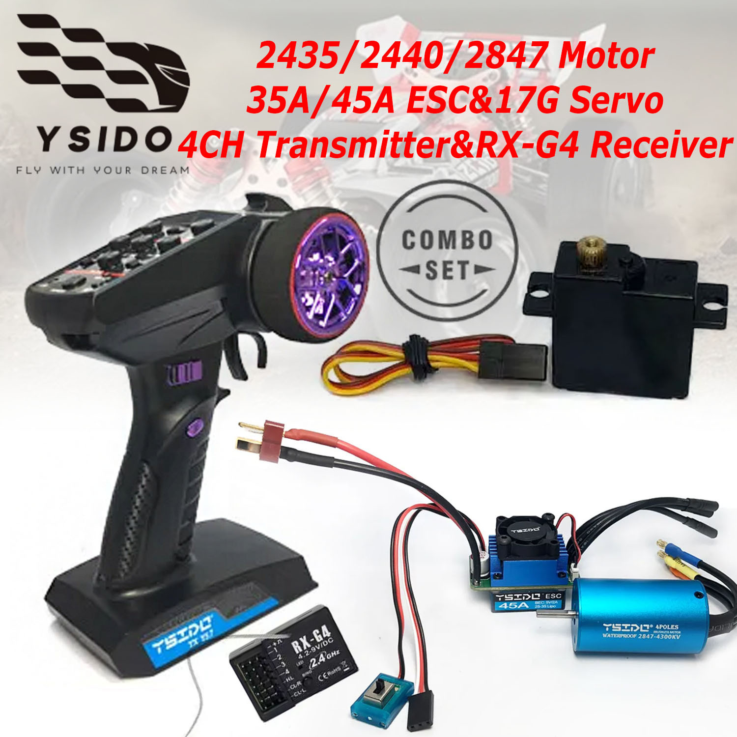 Rc Remo Hobby - YSIDO Borstelloze Combo Upgrade Kit Motor