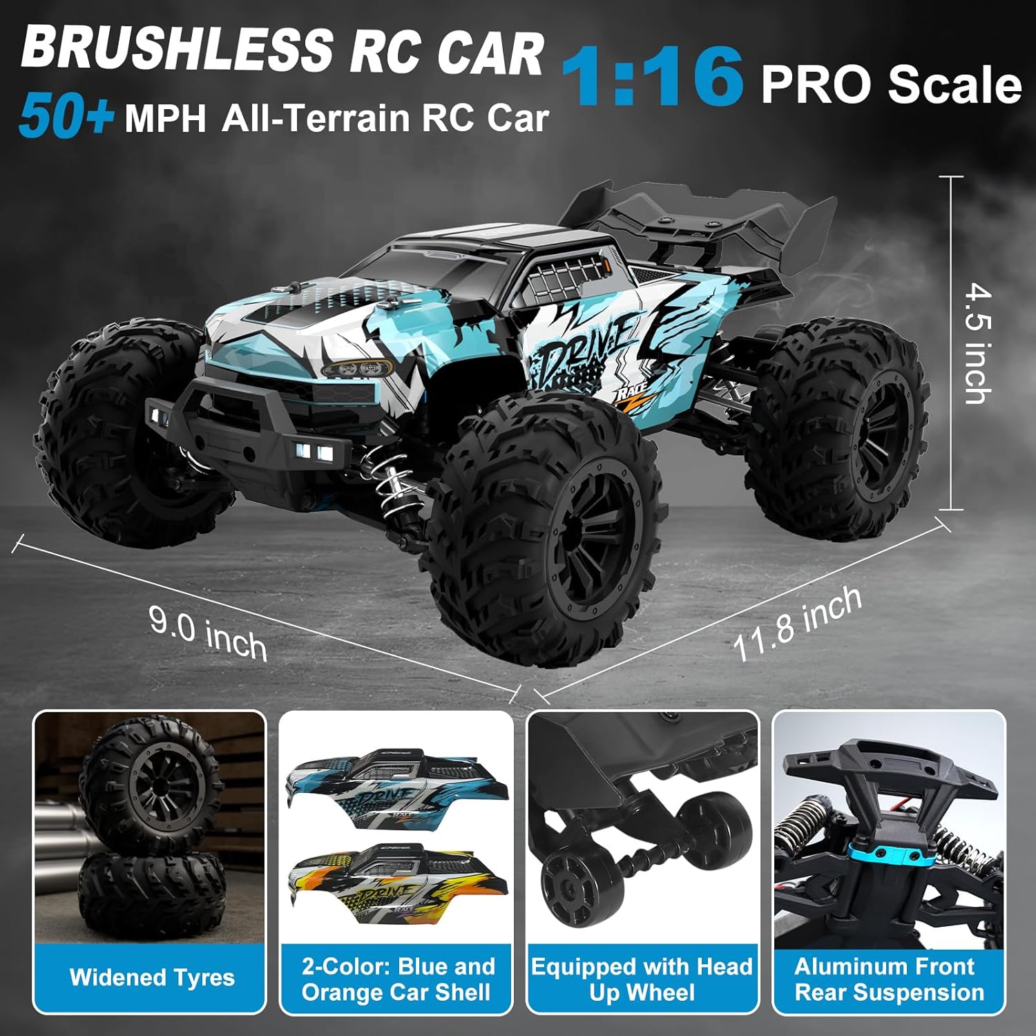 Brushless RC Monster Truck 1:1 - Rc Hobby Grade Monster Truck recensie en prijs