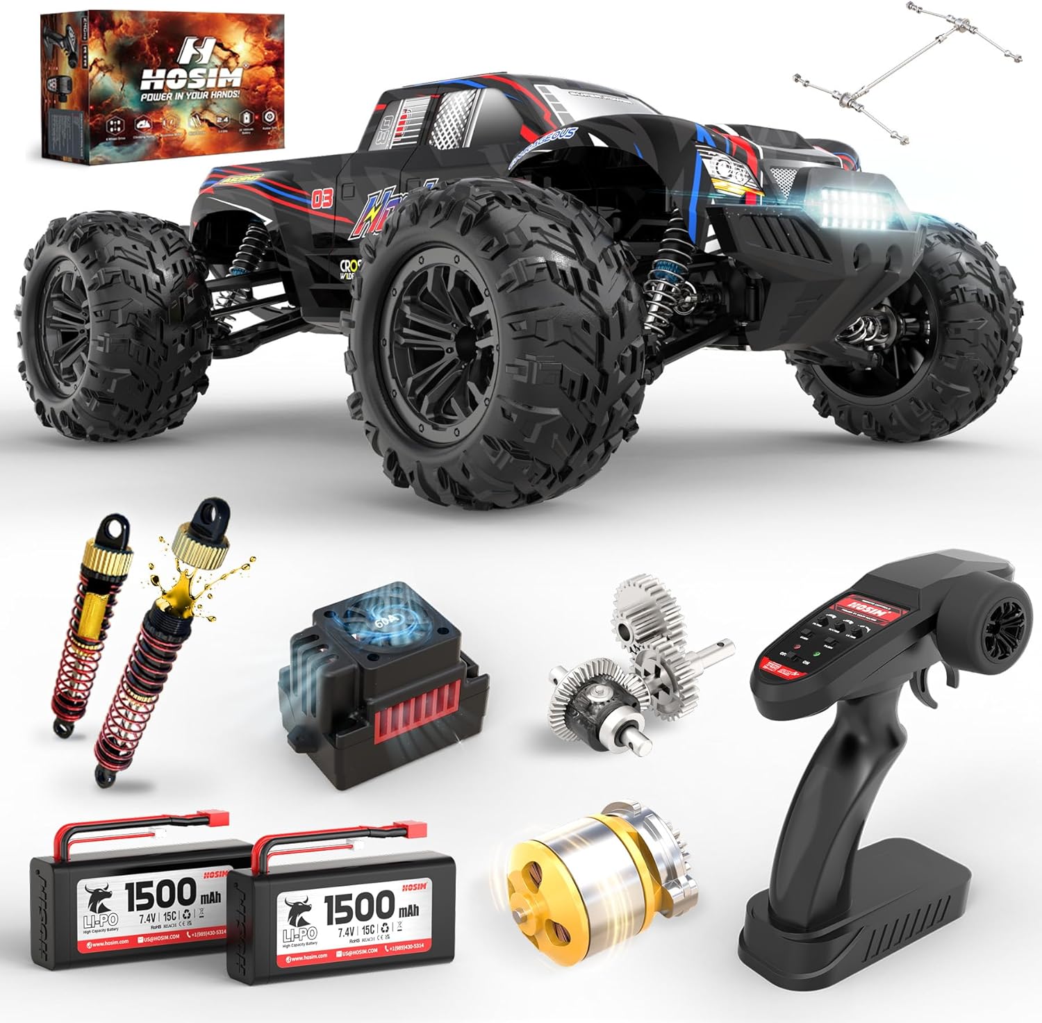 Borstelloze 1:10 RC monstertru - Rc Hobby Grade Monster Truck recensie en prijs